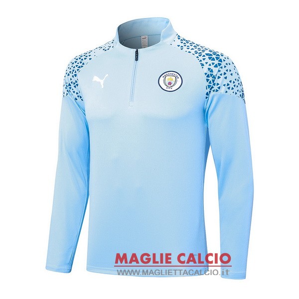 nuova manchester city blu luce felpa da allenamento 2023-2024